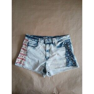 Mossimo Denim Cut Off Shorts Womens 13 American Flag Stars & Stripes Americana